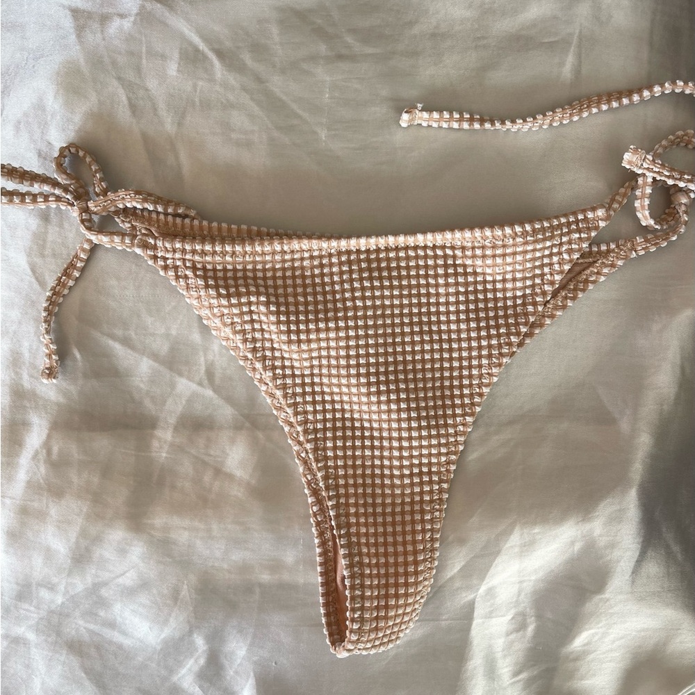 bikini bottoms size medium waffle beige brown